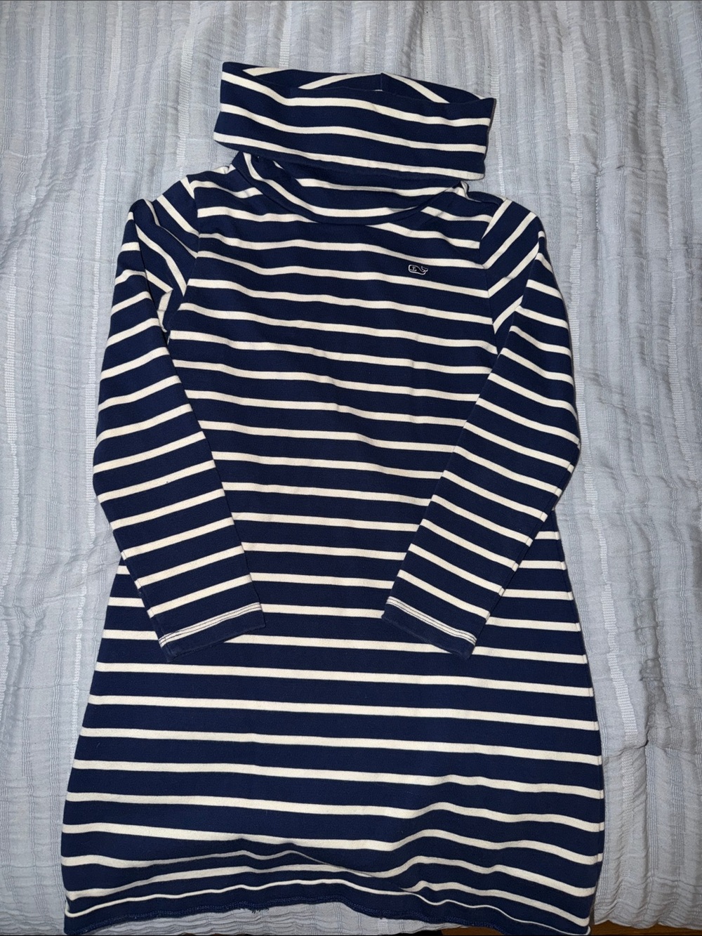 Vineyard Vines Navy & White Striped Turtleneck Top